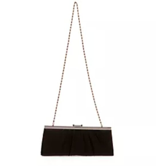 Gunne Sax by Jessica McClintock® Black Pleated Satin Convertible Clutch Chain - Picture 11 of 11